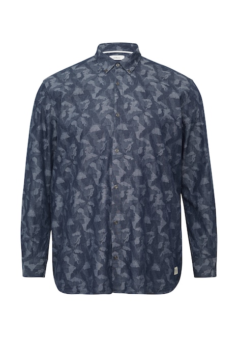 Regular Fit: Leichtes Jacquard-Hemd mit Button-Down-Kragen