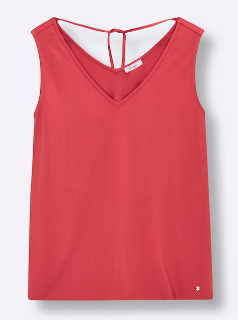 Shirttop Shirttop mit Bindeband im Nacken Ärmellos