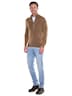 Herren Cardigan mit Zipper und Stehkragen , Cognac