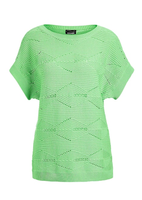 Kurzarm Baumwoll-Strickshirt