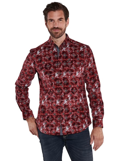 engbers Herren Langarm-Hemd gemustert , Rot