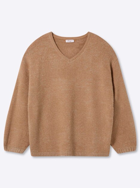 Langarm-Pullover Langarm-Pullover mit Ballonärmeln Langarm Ohne Kragen