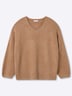 Langarm-Pullover Langarm-Pullover mit Ballonärmeln Langarm Ohne Kragen