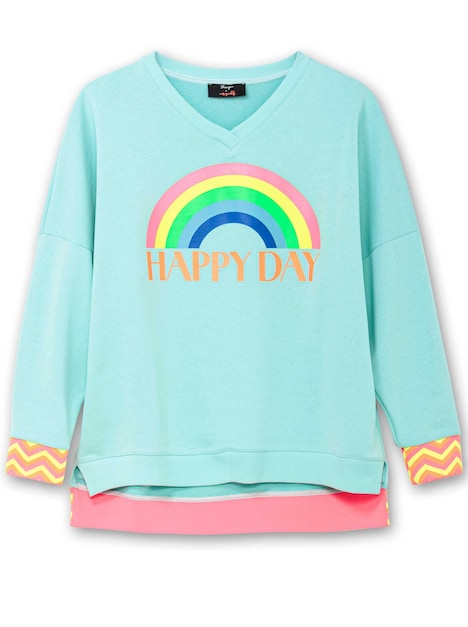 Sweatshirt Langarm Sonstiges Muster Ohne Kragen