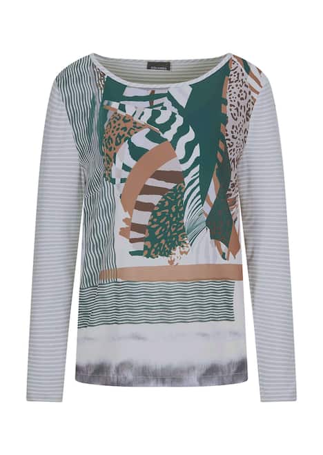 GOLDNER Blouseshirt Blouseshirt van satijn en viscose-jersey