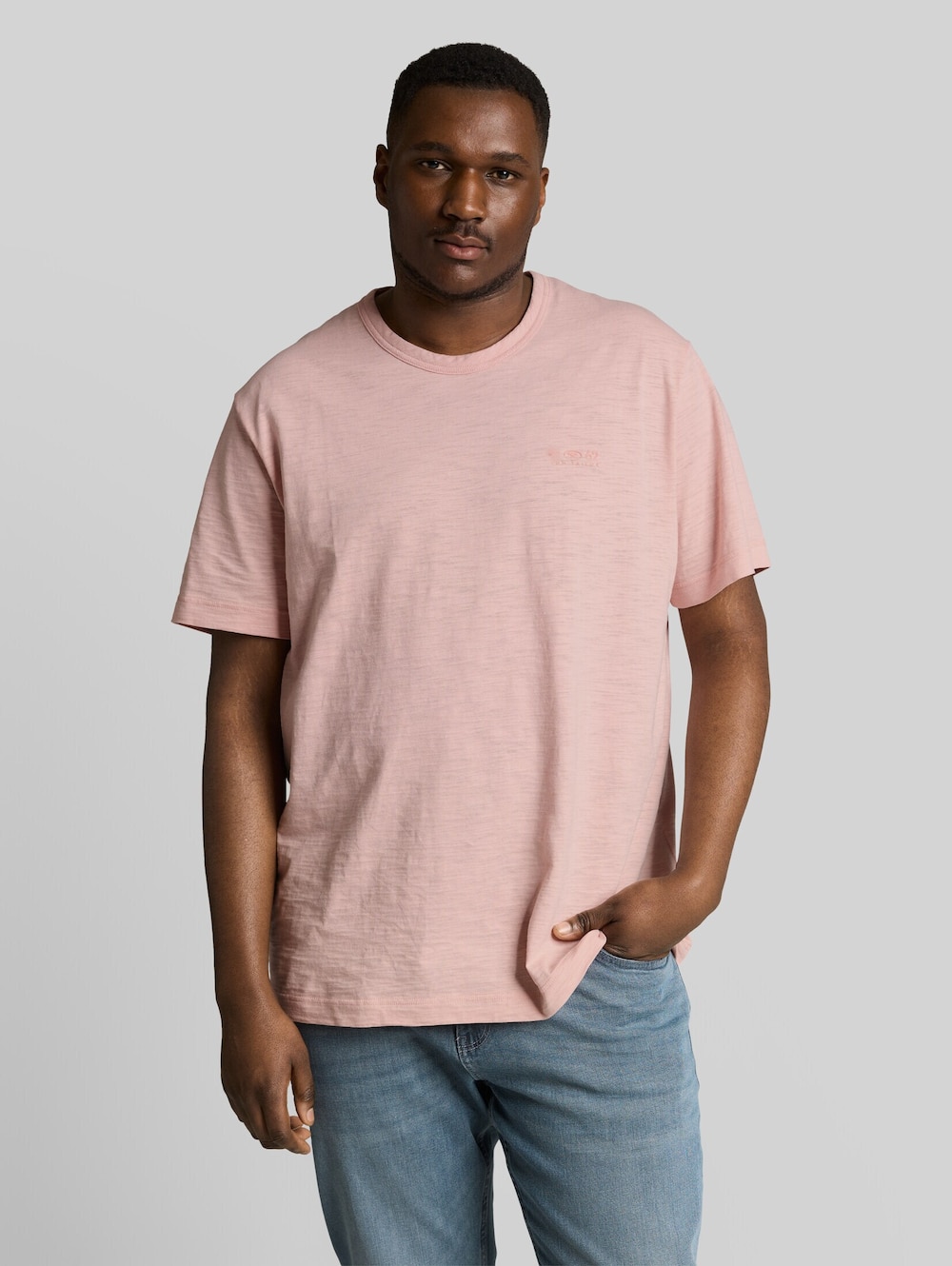 T-Shirt in Melange-Optik