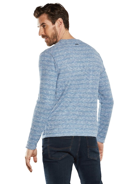 Herren Pullover gestreift , Hellblau
