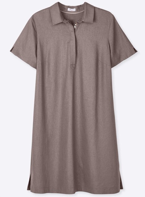Leinenkleid Kurzarm Hemdkragen