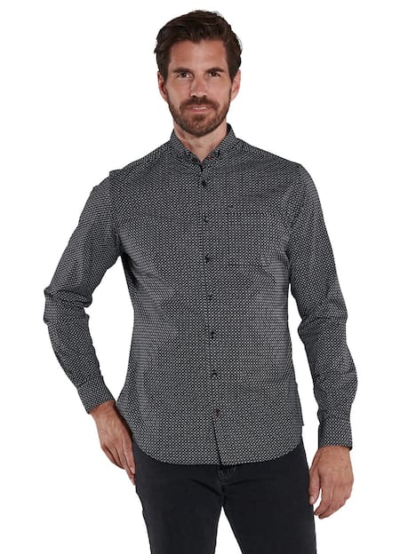 engbers Herren Langarm-Hemd slim fit , Schwarz