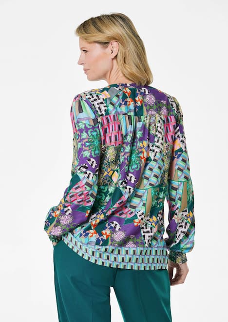 GOLDNER Blouse met print Gedessineerde blouse met patchpatroon