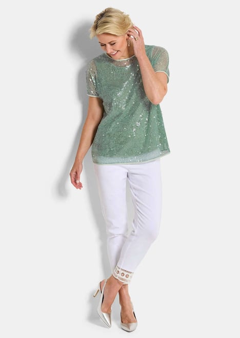 Schlupfbluse in schimmerndem Design