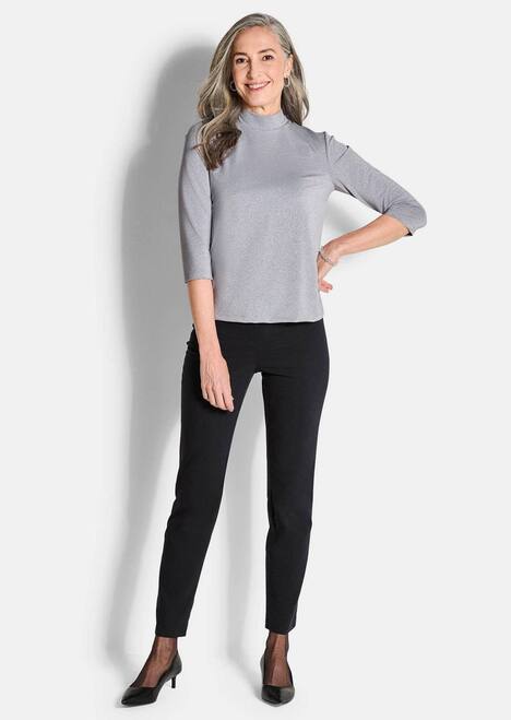 Glitzer-Viskose-Oberteil mit Halbarm