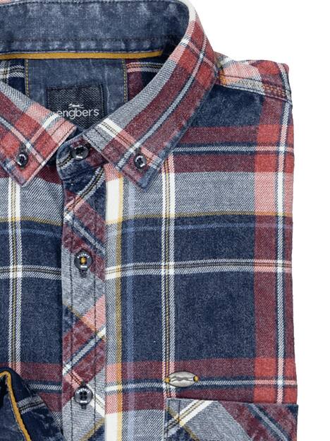 engbers Herren Langarm-Hemd kariert , Rot