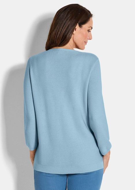 Eleganter Baumwollpullover, Halbarm