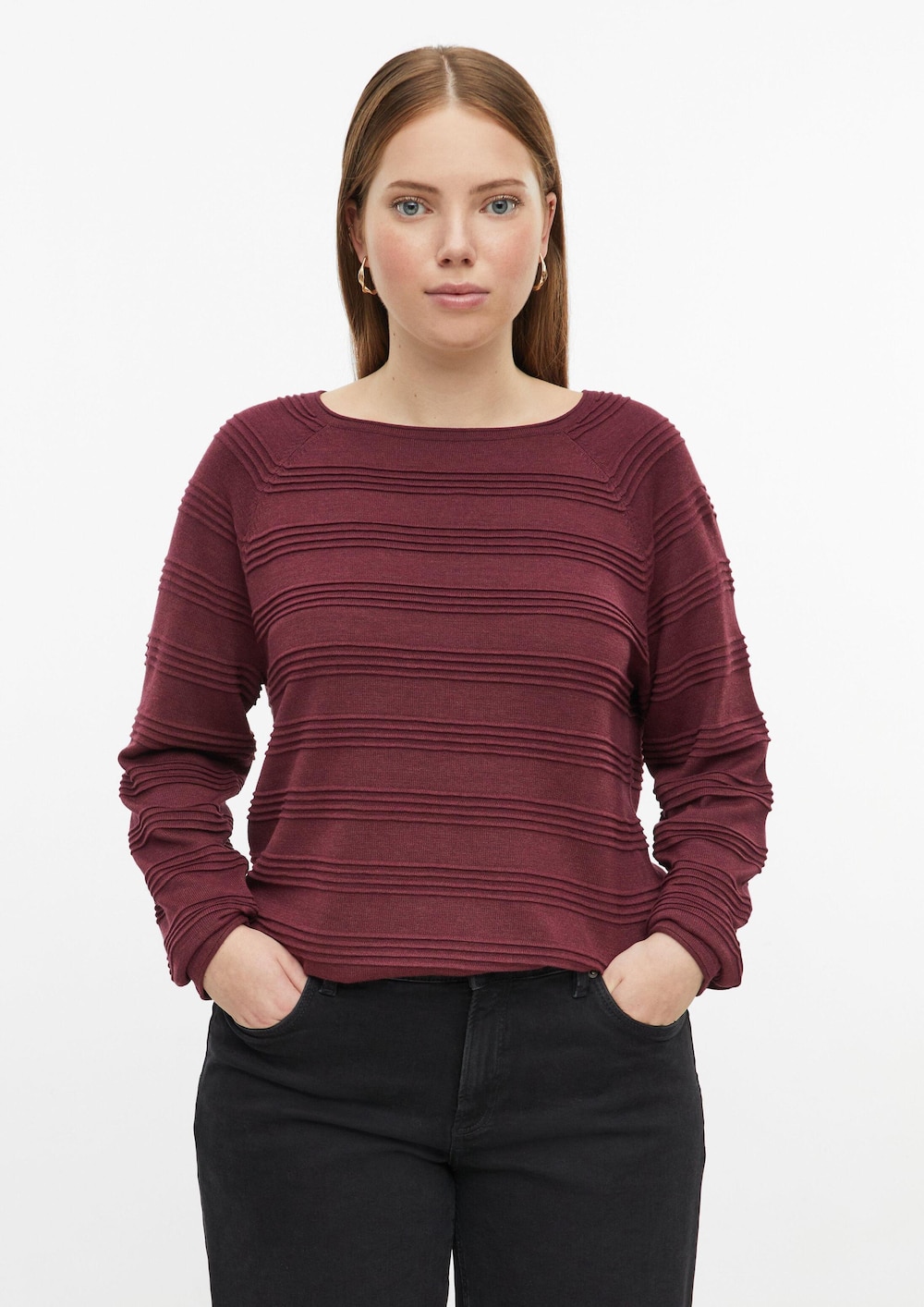 Pullover mit Strukturstreifen