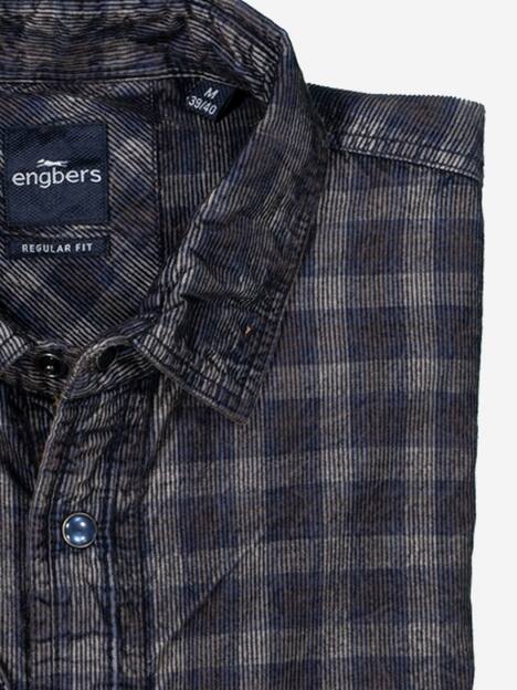 engbers Herren Langarm-Hemd kariert , Saphirblau