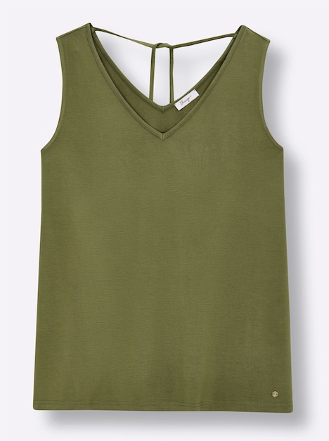 Shirttop Shirttop mit Bindeband im Nacken Ärmellos