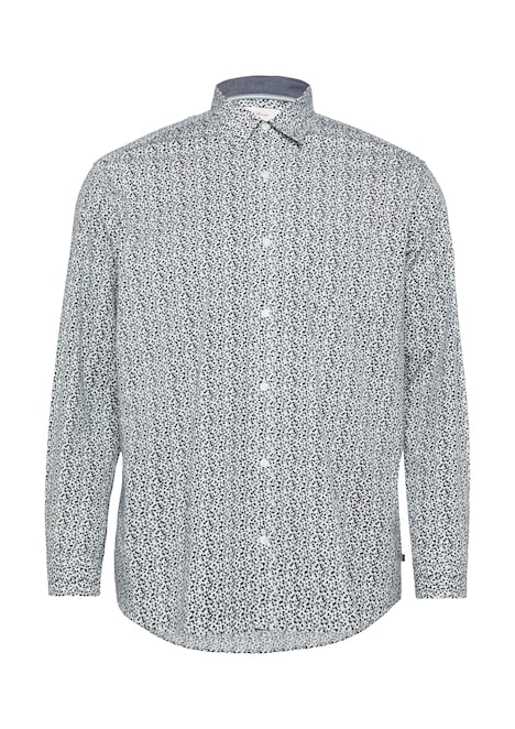 Slim Fit: Gemustertes Hemd mit Kentkragen