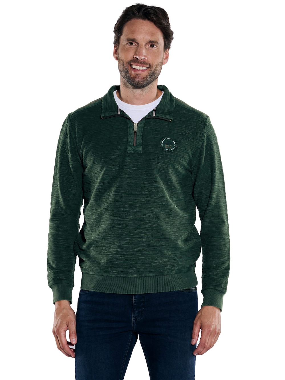 engbers Herren Sweatshirt strukturiert , Gruen