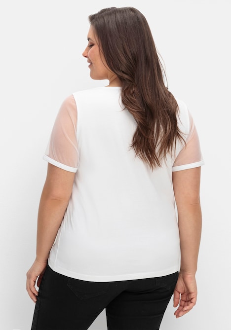 Shirt Kurzarm Uni Ohne Kragen