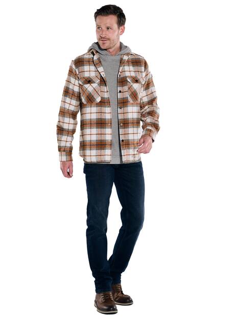 engbers Herren Overshirt kariert , Rostorange