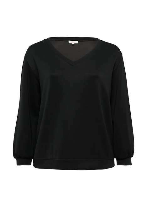 Scuba-Sweatshirt mit V-Ausschnitt