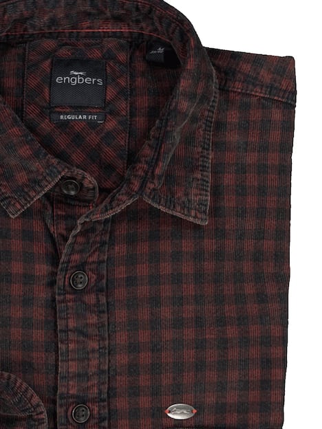 engbers Herren Langarm-Hemd kariert , Rot