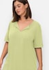 Longshirt Kurzarm Uni Ohne Kragen