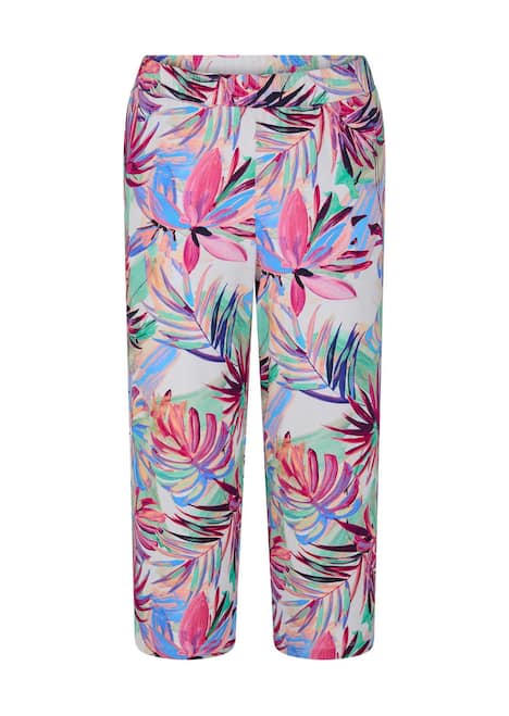 Jerseyhose mit Palmen-Print