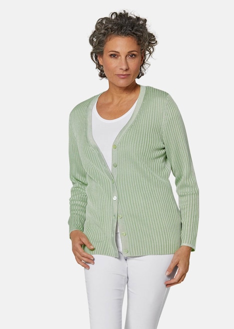 Pflegeleichte Strickjacke in hochwertiger Rippenstruktur