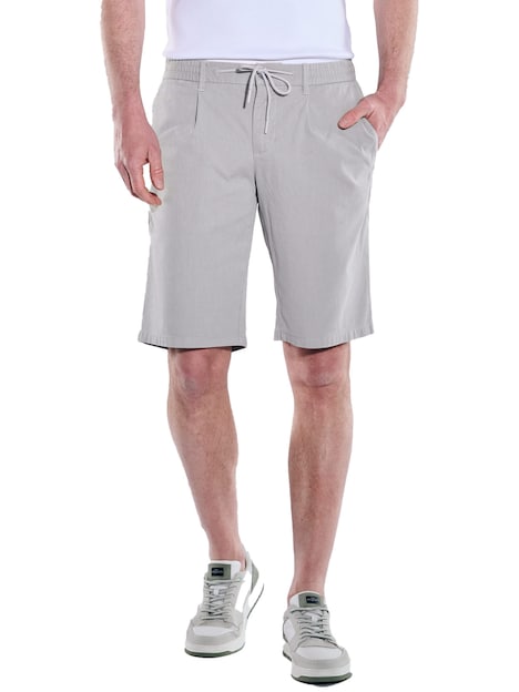 Herren Chino-Bermuda mit Tunnelzug , Hellgrau