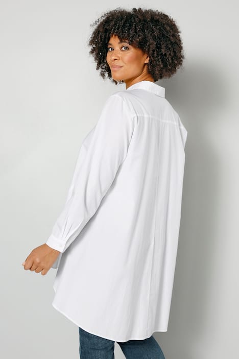 Longbluse, A-Line, Hemdkragen, Langarm