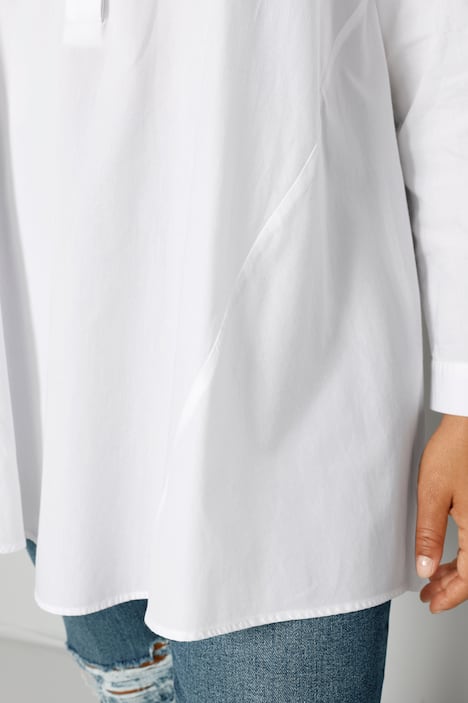 Longbluse, A-Line, Hemdkragen, Langarm