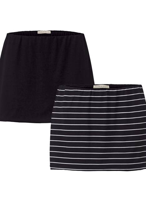 Shirt-Verlängerungen im 2er-Pack, uni/geringelt