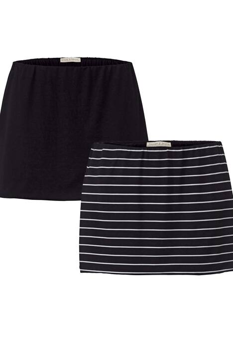 Shirt-Verlängerungen im 2er-Pack, uni/geringelt