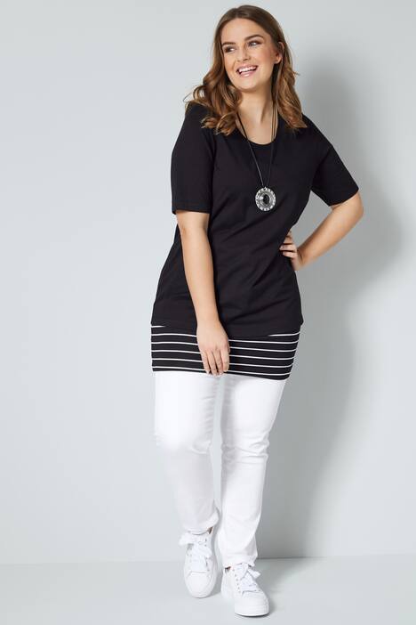 Shirt-Verlängerungen im 2er-Pack, uni/geringelt