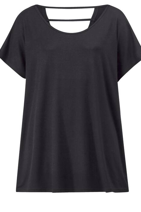 T-Shirt, oversized, Rücken V-Ausschnitt mit Band, überschnittene Schultern