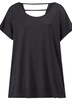 T-Shirt, oversized, Rücken V-Ausschnitt mit Band, überschnittene Schultern