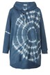 Long-Hoodie, Kapuzen-Sweatshirt, Batik-Druck, Langarm