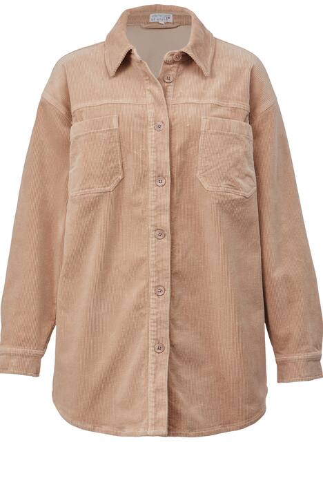 Cord-Hemdjacke, Hemdkragen, Langarm