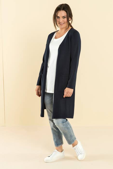 Damen Strickjacke Langarm Oversize - Dicker Cardigan Mit V-Ausschnitt Für Herbst & Winter