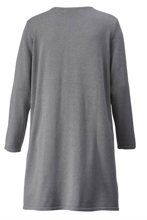 Long-Strickjacke, Classic Fit, offene Form, Langarm