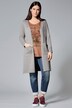 Long-Strickjacke, Classic Fit, offene Form, Langarm