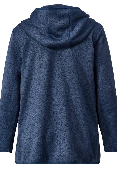 Strickfleece-Jacke, Kapuze, Zipper, 2 Zipptaschen
