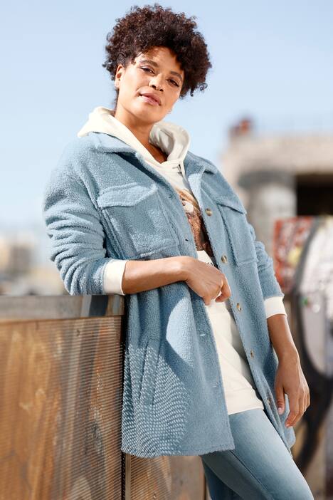 Fleece-Hemdjacke, Hemdkragen, 4 Taschen, Langarm