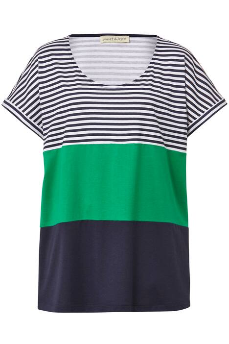 T-Shirt, oversized, Ringel, Rundhals