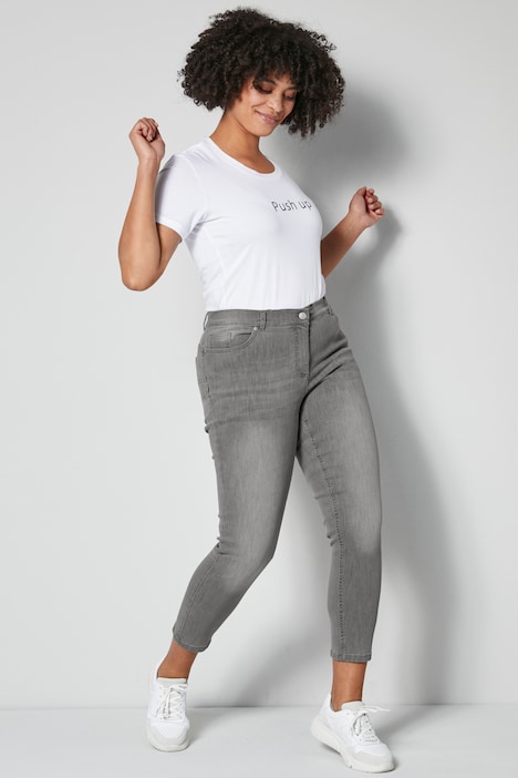 Push-up jeans, 7/8-lengte, slim fit, 5-pocket