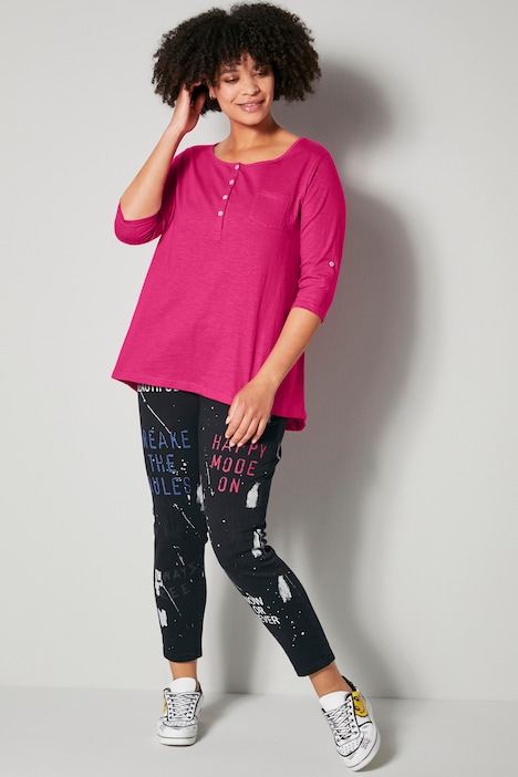 7/8-Jeans, Slim Fit, allover Print, 5-Pocket, teilelastischer Bund