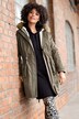 Parka, Straight Fit, Teddyfutter, Kapuze, 2-Wege-Zipper, Langarm