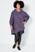 Long-Hoodie, oversized, Color-Leo, Kapuze, gerundeter Saum